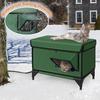 Outdoor Heated Cat House Winter Weatherproof Feral Cat Shelter with Heating Pad Large