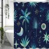 Moon Botanical Night Sky Shower Curtain, Bathroom Decorative Shower Curtain, Waterproof Shower Curtain with Hooks