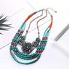 Beaded Bib Necklace Bohemia Vintage Handmade National Beads Multi Layer Colorful Jewelry Necklace for Women
