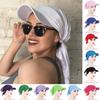 1Pc Pure Color Sun Visor with Pre-Tied Durag Brim Cap Head Scarf Hijab Turban Caps Beach Vacation