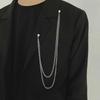 Men's Trendy Long Chain Suit Brooch - European & American Style Pin with Unique, High-End Design
