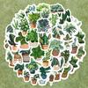 50 Pcs Green Plant Graffiti Stickers: Plant Decorations for Guitar, Notebook, Suitcase