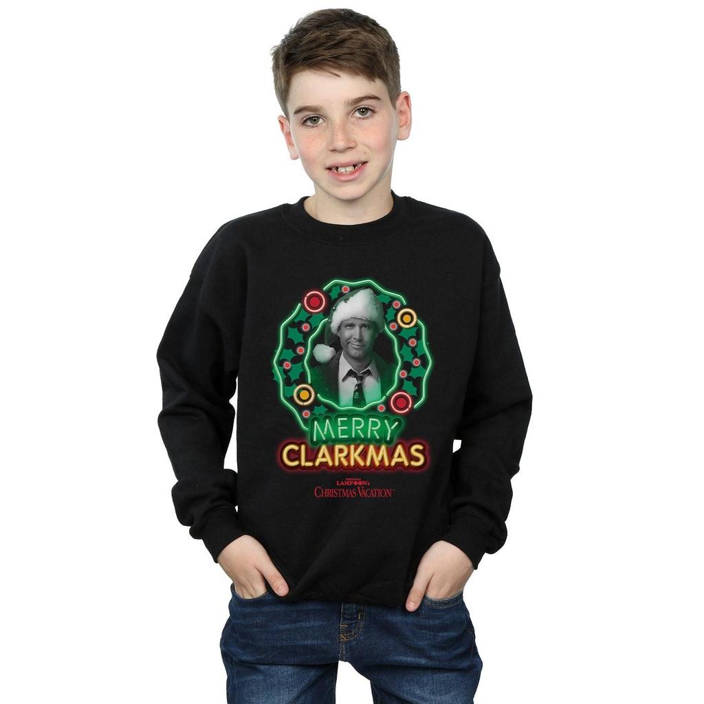 National Lampoon´s Christmas Vacation Boys Greyscale Clarkmas Sweatshirt