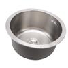 Kitchen Sink 304 Stainless Steel Brushed Single Bowl Rust Proof Round Sink for Home Bar 36cm