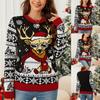 Women's Fashion Christmas Elk Knitted Sweater Top