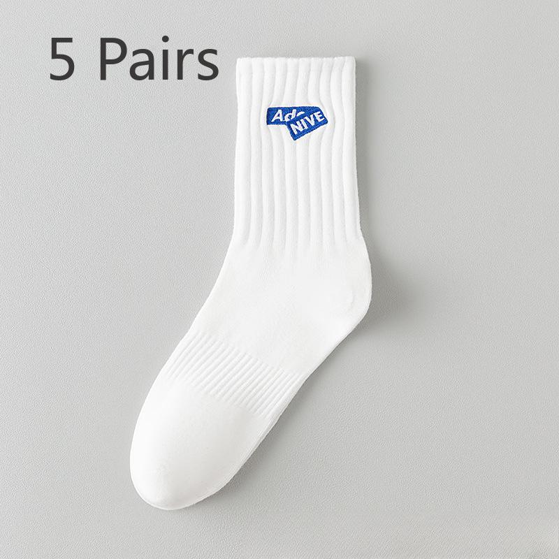 5 Pairs of Men's Autumn Business Trend Deodorant Sports Sweat Absorption Basketball Tube Socks