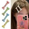 2 Pcs Hairpins Bone Hair Clips Star Print Anti-slip Smooth Anti-rust Hair Fixation Decoration Bangs Clip Side Clip Hair Accessory