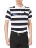 PEARLY GATES Men's Short Sleeve Polo Shirt (35th Anniversary Series Striped Pattern) / Golf / 053-4160203 121_Navy X White 4 [M]