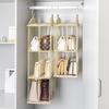 Double Row Hanging Bag Organizer with Dustproof Storage Pockets for Wardrobe or Door