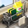 Kitchen Sink Drain Rack Organizer ABS Plastic Self-draining Sink Shelf Soap Sponge Holder Dishcloth Towel Rack Filter Basket