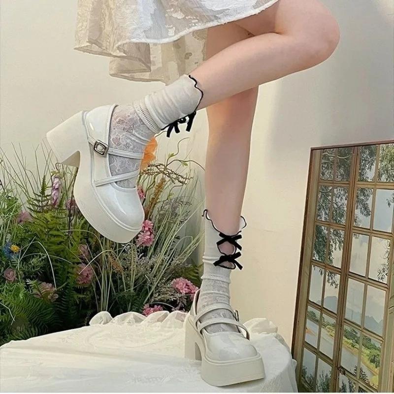2024 Brand Shoes for Women Mary Janes Women's High Heels Fashion Buckle Strap Dress Pumps Women New Round Toe Solid Heels Women