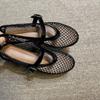 New Style Black Sandals Women Flats Mesh Summer Fashion Shallow Shoes Beach Dress Designer Trend Shoes Outdoor Walking Female