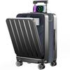 Suitcase with Expansion Carry Front Carry Large USB Port Cup Holder Hidden Hook Zipper Double TSA Rourke Overseas Carry Business Hospitalization M