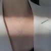 Fully Diamond Hollow Love Double Layer Necklace Heart-shaped Sweet Niche Design Sense Necklace for Women
