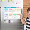 1 Set Magnetic Message Board Refrigerator Magnet Erasable Writing Surface Weekly Planner for Home Kitchen