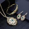 Arabic Necklace Earring Cuff Bracelet Women Ethnic Wedding Jewelry Sets Mosaic Resin