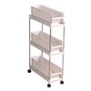 Slim Storage Cart with Wheels 3 Tier Organizer Slide Out Narrow Rolling Storage Mobile Utility Cart