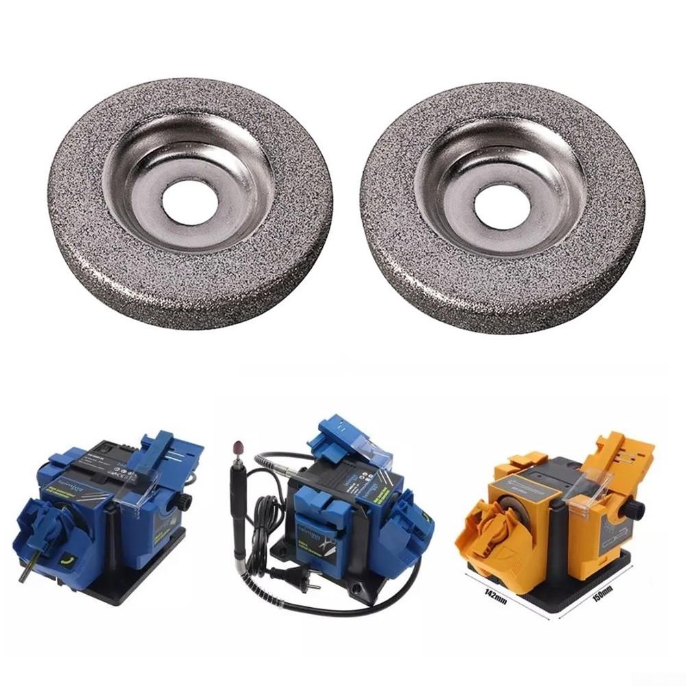 2PCS 50mm Diamond Grinding Wheel Set Abrasive Disc Electric Sharpener Drill UK