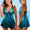 Womens Print Tankini Set Swimsuit Swimwear Bathing Suit Beachwear Two Pieces Bikini Plus Size
