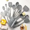15-Piece Stainless Steel & Silicone Kitchen Utensil Set with Storage Bucket