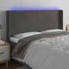 VidaXL LED Headboard Bedroom Furniture Double Bed Accessory Head of Bed Frame Interior Dark Grey 3123823