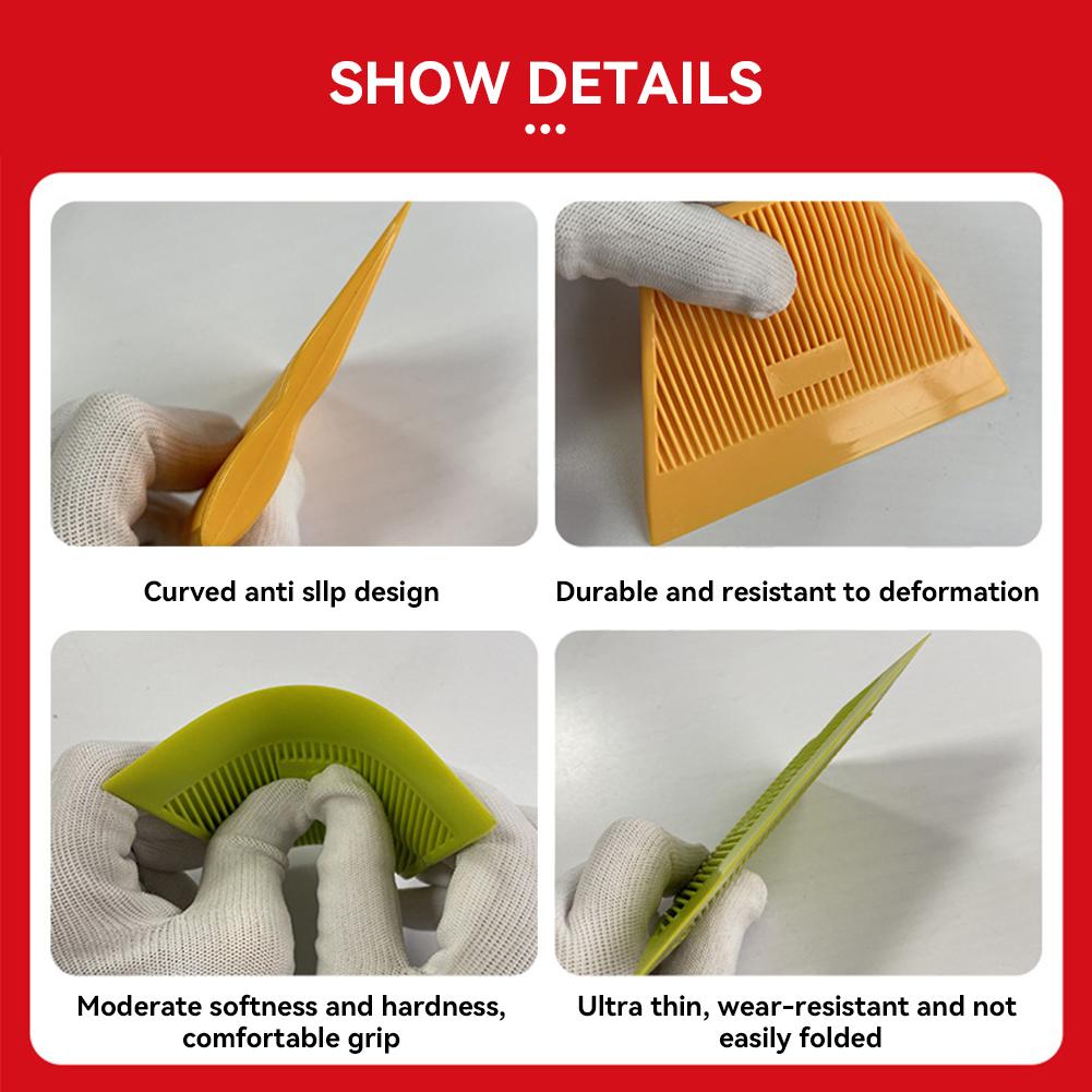 1Pc Trapezoidal Squeegee Car Vinyl Film Wrapping Tool Scraper Window Tinting Wallpaper Installing Medium Soft Green and Hard Yellow