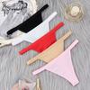 Sexy Women Cotton G String Thongs Low Waist Seamless Female Underpants Solid Color High Elasticity Underwear Lingere