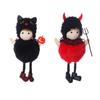 Scary Witch Black Cat Hanging Decoration Plush Halloween Witch Pendant Ghost Festival Decor