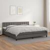 3141147 vidaXL Divan Bed with Mattress Grey 200x200 Cm Faux Leather