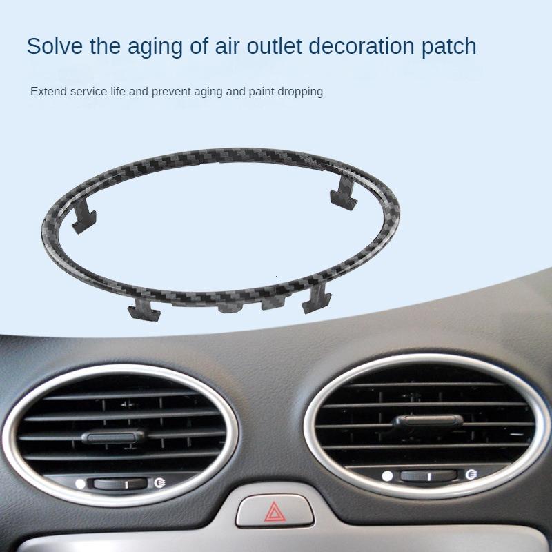 4PCS Car Air Conditioning Trim Outlet Decoration Circle Ring Sticker For Ford Focus 2 MK2 2005-2013 Auto Accessories
