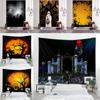Home Decor Tapestry Pumpkin Halloween Tapestry Wall Hanging Large Art Aesthetics Room Wall Decor Backdrop Cloth
