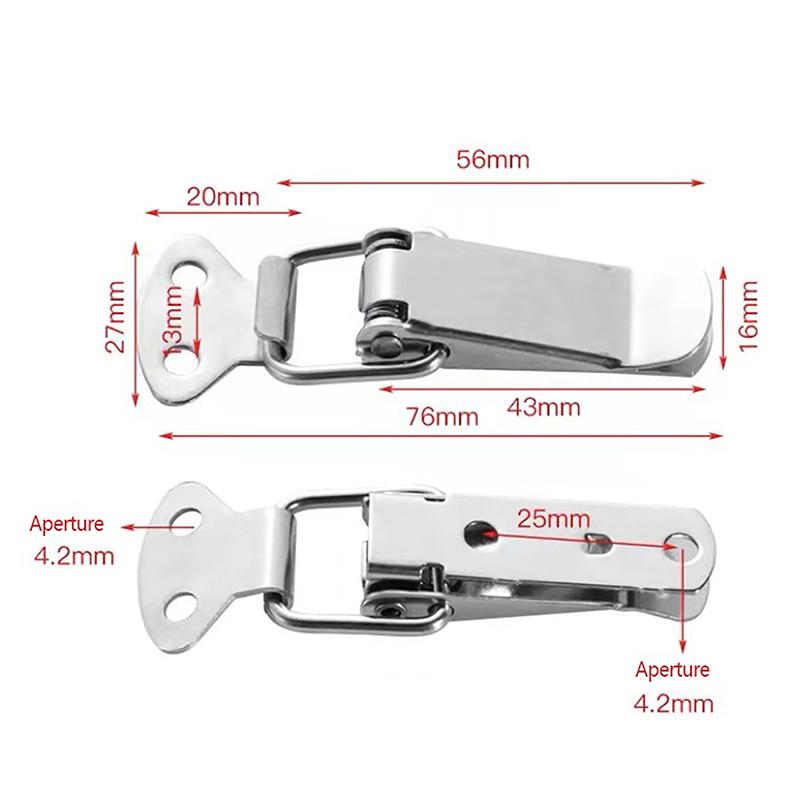 Loaded Draw Toggle Clamp Hasps Latch Catch Duck-Mouth Buckle Hook Wooden Box Hasps Clamp Metal Spring Catch Clasp