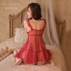 Women's Sexy Lace Mesh Nightdress and Robe Set
