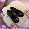 Skinny Thick-soled Thick-heeled Lazy Loafer Single Shoes Small Leather Shoes Women's Autumn and Winter Models