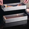 Metal Wire Storage Box Tableware Hollow Out Quick Drainage Chopsticks Spoon Fork Drain Case Stainless Stationery Drawer Organizer Cutlery Tray