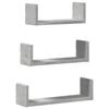 VidaXL Wall Shelves 3 Pcs Concrete Grey Engineered Wood, Floating Shelf, Wall Display Shelf, Shelf for CDs, 853311