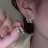 Summer Style Korean Design Zircon Staggered Earrings - High-End Jewelry for Women