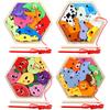 Shinse Wooden Shape Matching Puzzle for Children Ages and Montessori Brain Fingertip Early Educational Shape and Geometry English Language Boys and