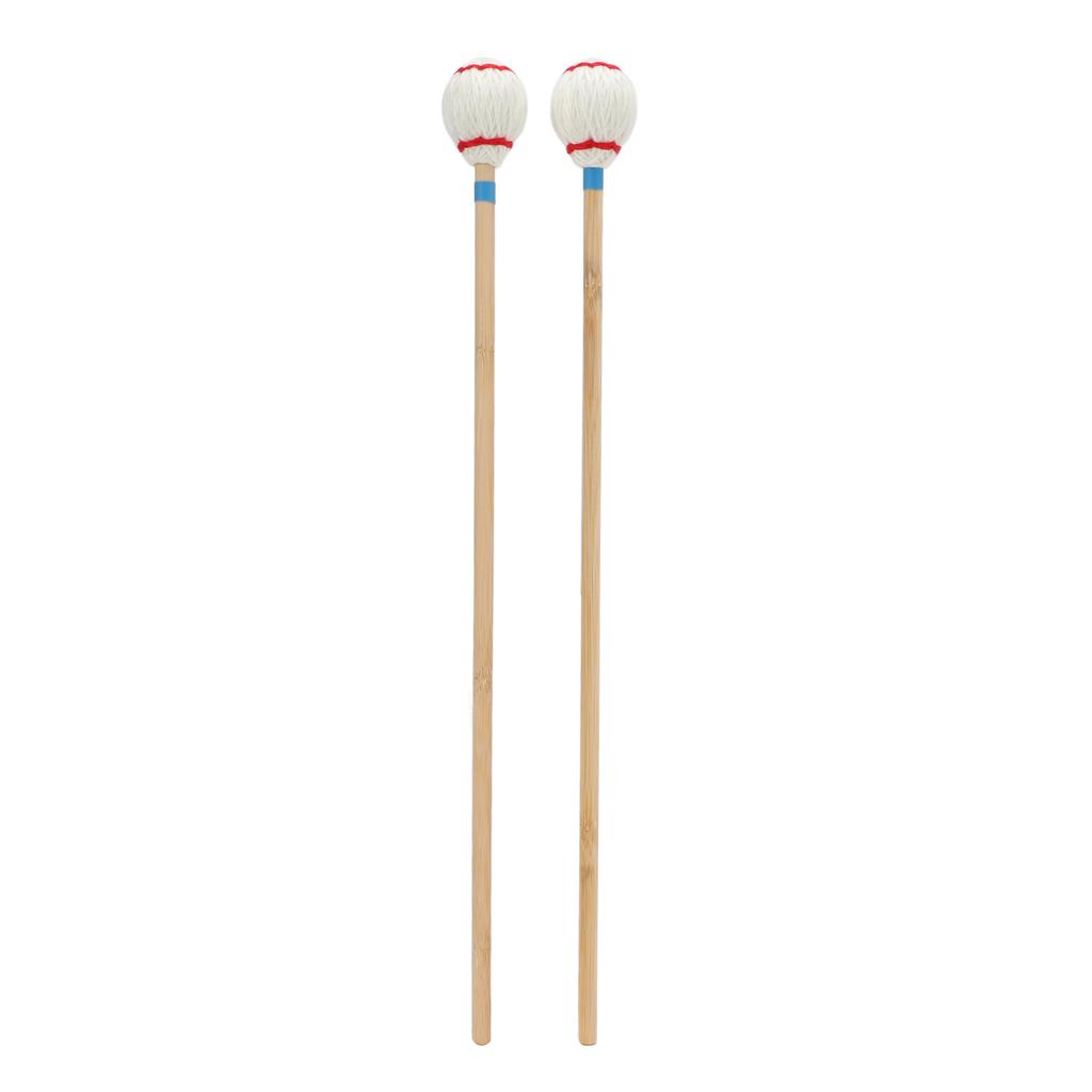 2Pcs Marimba Yarn Mallets Soft Comfortable Handle Medium Hard Heads Yarn Marimba Mallets Head for