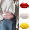 Plastic Candy Color Small Shoulder Bag Aesthetic Cute Lip Shape Crossbody Bag Evening Purse Coin Bag with Metal Chain