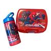 Spiderman Children's Meal Set with Lunch Box and 420ml Plastic Red Water Bottle for School and Outings
