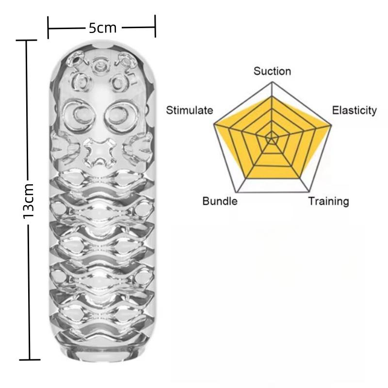 Transparent Male Masturbator Artificial Pussy Vaginal for Men 18 Glans Sucking Penis Pump Spikes Exerciser Sex Toys Erotic