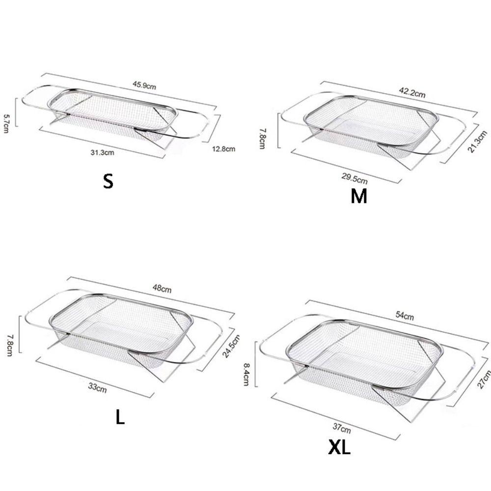 Stainless Steel Expandable Sink Colander Fine Mesh Sink Strainer Sink Drainer Basket Vegetables