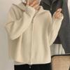 Casual Knitted Cardigan Sweaters Women Autumn Winter Vintage Zip-up Solid Loose Long Sleeve Tops Knitwear Chic Kpop