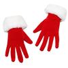 1 Pair Winter Christmas Gloves Thick Plush Trim Anti-slip Elastic Keep Warm Windproof Santa Claus Cosplay Performance Prop