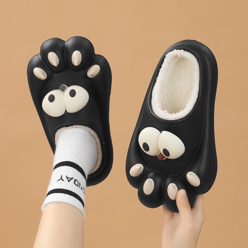 Winter Couple Plus Size Fashionable Lightweight and Plush Warm Slippers Cotton Shoes Men's and Women's Casual Cotton Slippers 36-45
