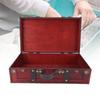 Wooden Vintage Suitcase Antique   Decorative Storage Chest Travel   Treasure Chest Box with PU Leather Handle for Weddings Keepsakes