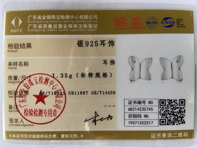 925 Sterling Silver Butterfly AAA Zircon Stud Earrings Jewelry