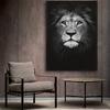 Animal Wall Art Lion Canvas Painting Black and White Poster Print Decoration Wall Picture for Living Room Home Decor