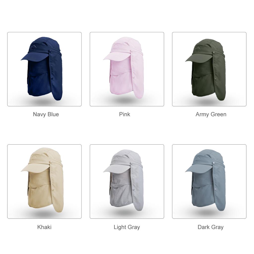 Sun Cap with Removable Face Neck Cover Flap Quick Dry Breathable Fishing Hat Summer Outdoor Sun